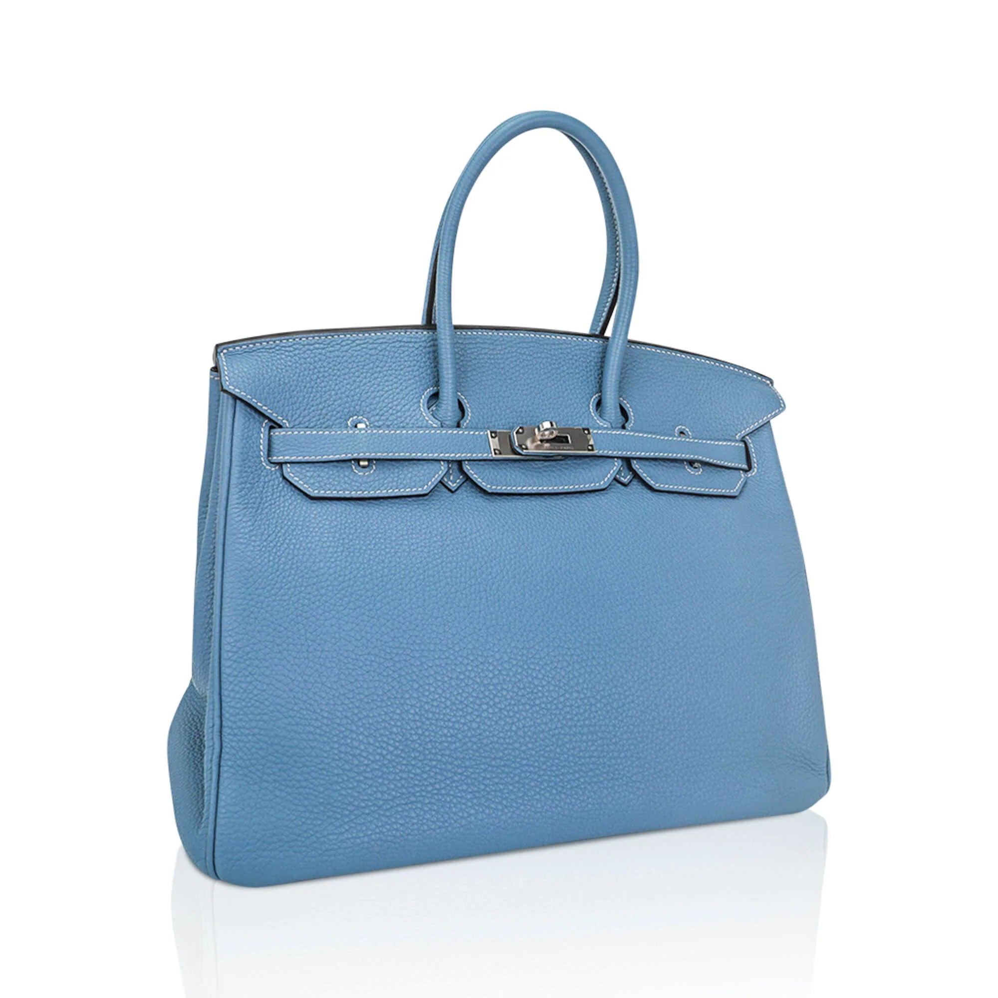 35 Bag Blue Jean Togo Leather with Palladium Hardware