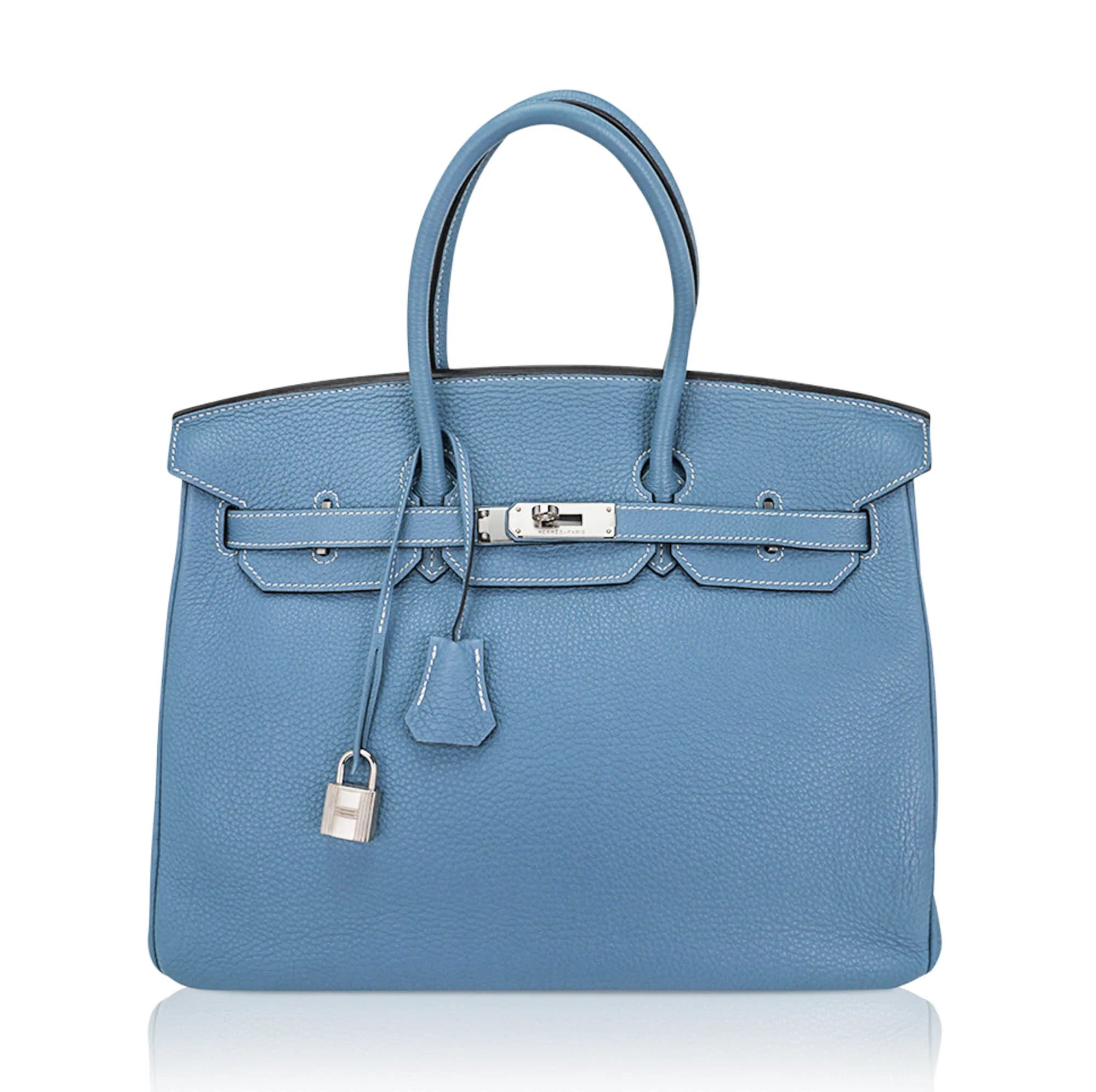 35 Bag Blue Jean Togo Leather with Palladium Hardware